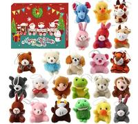 Calendario dell'Avvento di Natale, 24 giorni, con animali di peluche, calendario natalizio, calendario animale, bambola di peluche, confezione regalo, mini cuteToys, regalo per ragazzi e ragazze