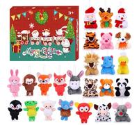 Calendario dell'Avvento di Natale, 24 giorni, con animali di peluche, calendario natalizio, calendario animale, bambola di peluche, confezione regalo, mini cuteToys, regalo per ragazzi e ragazze