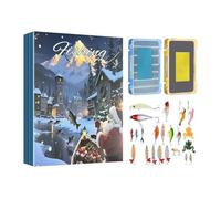 Calendario dell'Avvento di Natale, 24 giorni di regali per feste 2025, kit di esche per pesca di Natale con calendario per conto alla rovescia, per uomini, ragazzi, pescatore d'acqua dolce