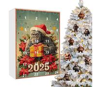 Calendario dell'Avvento di Natale - Decorazione 2D in acrilico con scimmie, ciondolo a tema natalizio per 24 giorni - per uomini bambini adulti famiglia festa casa vacanze scrivania camino