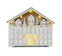 Calendario Dell'avvento Di Natale In Legno A Forma Di Casa, Decorazione Per Il Conteggio Alla Rovescia Fino A Natale Con 24 Cassetti E Led, Scenetta Della Natività, Casa Calendario Dell'avvento House