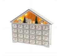 Calendario Dell'avvento Di Natale In Legno A Forma Di Casa, Decorazione Per Il Conteggio Alla Rovescia Fino A Natale Con 24 Cassetti E Led, Scenetta Della Natività, Casa Calendario Dell'avvento 1pcs