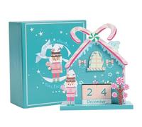 Calendario dell'Avvento di Natale in legno Calendario per il conto alla rovescia di Natale della casa del soldato in noce con blocchi di legno per l'arredamento dell'home office ;1