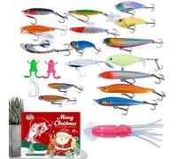 Calendario dell'Avvento di Natale | Kit dell'Avvento 2025 24 Giorni,Set di Esche e Attrezzature per Calendari Natali,Per Uomini Bambini Principianti Pescatori Acqua Dolce E Salata Esterno