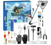 Calendario dell'avvento di pesca 2025, accessori per gli strumenti di pesca set calendario per il conto alla rovescia 24 giorni per le sorprese di Natale per uomini adulti adolescenti