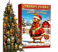 Calendario dell'avvento di pulcino, in acrilico piatto 2D per 24 giorni | Calendario da appendere a tema pulcino per conto posteriore - per gli amanti degli animali adolescenti bambini albero