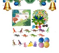 Calendario dell'Avvento Dinosauri di Natale | 24 Giorni Giocattoli Calendario del conto alla rovescia,Figure animali realistiche educative per feste di famiglia e adolescenti adulti