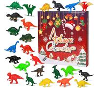 Calendario dell'Avvento dinosauro Natale 2024 regalo per bambini ragazzi e ragazze con calendario 24 giorni conto alla rovescia, contiene diversi personaggi dinosauri regali a sorpresa giornalieri