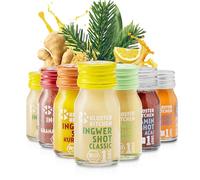 Calendario dell'Avvento fai da te, riempimento da te per adulti, uomini e donne, monastero Kitchen Bio Zenzero Shot | 14 bottiglie da 30 ml con veri pezzi di zenzero, vegano in vetro, regalo di gnomo