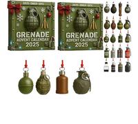 Calendario dell'Avvento Granate 2025, Decorazioni da Appendere a Forma di Granata in Acrilico 2D, Con 24 Mini Granate a Mano in Acrilico 2D di Significativa Storia (2)