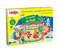 Calendario dell'Avvento HABA - Al mercatino di Natale - 24 statuette in legno progettate con amore e decorazioni 3D - per bambini dai 2 anni in su.