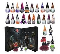 Calendario dell'Avvento Halloween 2025,Decorazione Gnome Halloween,Conto Alla Rovescia Di 24 Giorni Ciondolo Bambola Collezione Decor, Gnome Advent Surprise Set Decor
