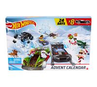 Calendario dell'Avvento Hot Wheels 24 giorni di sorprese natalizie con auto e accessori per bambini dai 3 anni in su
