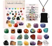 Calendario dell'Avvento in cristallo Natale 2025, 24 giorni di energia curativa e magia natalizia, cristalli Chakra e pietre curative naturali, calendario per il conto alla rovescia (1pcs)