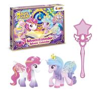 Calendario dell'avvento MAGIC PONY di CRAZE - Calendario dell'avvento per bambine con giocattoli e accessori, include 2 pupazzi di pony da collezionare