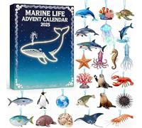 Calendario Dell'Avvento Marine Live 2025, 24 Decorazioni A Forma Di Animali Marini Per L'albero Di Natale, Calendario Del Conto Alla Rovescia Per Le Feste A Tema Marino, Regalo Per Famiglie,1Pcs