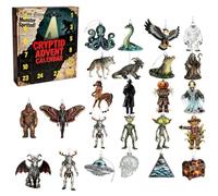 Calendario dell'Avvento Mysteries Of Unknown Cryptid Calendario per conto alla rovescia di 24 giorni Ciondolo da collezione paranormale in acrilico per decorazioni per albero di Natale