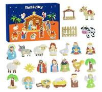 Calendario dell'Avvento Natale 2026, set presepe per bambini da 24 pezzi | Conto alla rovescia di 24 giorni, Apprendimento della storia del Presepe, Divertimento tra genitori e figli, Ideale per 3+,