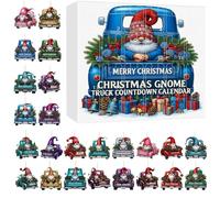 Calendario dell'Avvento Natale,24 Giorni Ciondolo Auto Santa In Acrilico 2D Avvento 2025 - Conto Alla Rovescia Affascinante Festivo Per Giardino Festa Finestra Camino Camera Da Letto Albero Ufficio