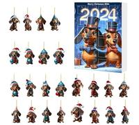 Calendario dell'avvento natalizio 2024 ciondoli a forma di animali, 24 scatole portachiavi natalizie, calendario per conto alla rovescia di Natale per 24 giorni, per giochi di famiglia e decorazioni