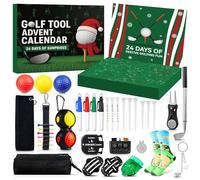 Calendario dell'Avvento natalizio 2025, 24 giorni, accessori e strumenti con palline da golf, regalo per il conto alla rovescia di Natale per uomini, ragazzi, ideale per papà, marito (A)
