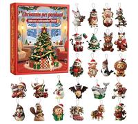 Calendario dell'Avvento natalizio 2025, conto alla rovescia festivo con ciondoli in acrilico 2D, ideale come regalo per feste per ragazzi, ragazze e regali di Natale (1 pz)