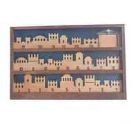 Calendario dell'avvento natalizio in legno con 24 tasche numerate e display per presepe commutabile, progettato per le tradizioni del conto alla rovescia delle vacanze in famiglia (S)