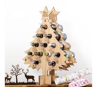 Calendario dell'Avvento natalizio in legno per il piano di lavoro della cucina, fai da te, per conto alla rovescia o forma rotonda, 29 cm e 40 cm, per mini bottiglie, feste in famiglia, decorazione