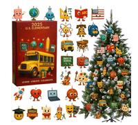 Calendario dell'Avvento natalizio per bambini, 24 ciondoli educativi | Natale educativo per il Ringraziamento, studenti, uffici, casa, salotto, aula, scuola