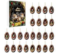 Calendario Dell'Avvento Ornamenti per la casa a forma di riccio di Natale 2D,calendario dell'avvento per le vacanze Natale,albero,ornamenti a forma riccio 2D,set l'albero (24