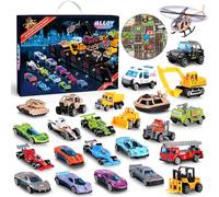 Calendario dell'Avvento per bambini, 24 pezzi, Alloy Cars Natale, conto alla rovescia, 24 giorni, calendario dell'Avvento auto, per ragazzi, feste, regali per 3, 4, 5, 6, 7, 8, 9, 10, 11, 12 anni
