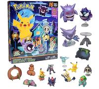 Calendario dell'Avvento per bambini con conto alla rovescia dei Pokémon, set da gioco da 16 pezzi, include finitura speciale Pikachu, Bulbasaur, Gengar e altro ancora, 11 personaggi giocattolo e 5
