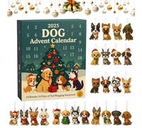 Calendario dell'Avvento per Cani 2025, Conta alla Rovescja di 24 Giorni per Natale con Ornaments da Collezione e Pendenti di Razza Canina in Acrilico Adorabili per Decorazioni Natalizie sull'Albero
