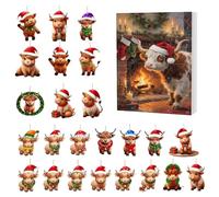 Calendario dell'Avvento per il conto alla rovescia di Natale, in acrilico 2D, decorazioni per feste, 24 temi, calendario dell'Avvento 2025, per bambini, famiglia, adolescenti e ragazze