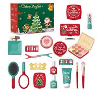 Calendario dell'Avvento per il trucco 2025 Sorpresa festiva Fingi i giocattoli per il trucco 25 pezzi Kit completo divertente Calendario dell'Avvento per ragazze, senza sbavature - Ragazze