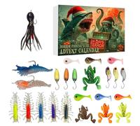 Calendario dell'Avvento per la pesca, 24 giorni 2025 regali per feste esche da pesca - Set di esche per pesci calendario per conto alla rovescia di Natale,per acqua dolce e salata fiume trota bar per