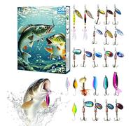 Calendario dell'Avvento per la pesca, 24 giorni, per Natale | Esca per spigoli e crappie, per acqua dolce e salata, per adulti, uomini, adolescenti, papà, all'aperto, vacanze, compleanni