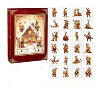 Calendario dell'Avvento per le vacanze di Natale di una coppia di pan di zenzero, calendari divertenti di 24 giorni a tema sessuale per coppie, calendario per il conto alla rovescia, pose (1set)