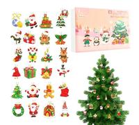 Calendario dell'Avvento per Natale, decorazione acrilica 2D, albero di Natale con strass 24 giorni - per la casa feste di festa di Natale inverno parete finestra