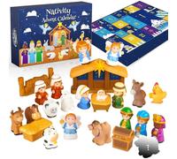 Calendario dell'Avvento per presepe 25 pezzi Set di presepi per piccoli popoli carini Calendario dell'Avvento religioso per genitori e figli felici per bambini piccoli, ragazzi, ragazze