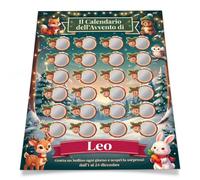 Calendario dell'Avvento Personalizzato con Nome per Bambini, Gratta e Vinci A3 con 24 Caselle e Attività a Sorpresa, Poster Countdown di Natale, Alternativa al Cioccolato, Amici del Bosco