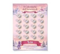 Calendario dell'Avvento Personalizzato con Nome per Bambini, Gratta e Vinci A3 con 24 Caselle e Attività a Sorpresa, Poster Countdown di Natale, Alternativa al Cioccolato, Principessa d'Inverno