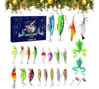 Calendario dell'Avvento Pesca 2025, Conta alla Rovescia di 24 Giorni Natalizi con Esche, Ancore e Appetiti Diversificati, Set Regalo Festivo per Uomini, Papà, Ragazzi e Appassionati di Pesca