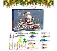 Calendario dell'Avvento Pesca 2025, Conta alla Rovescia di 24 Giorni Natalizi con Esche, Ancore e Appetiti Diversificati, Set Regalo Festivo per Uomini, Papà, Ragazzi e Appassionati di Pesca
