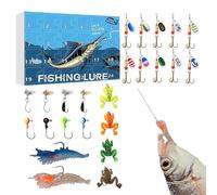 Calendario dell'Avvento Pesca - Attrezzature da Pesca Calendario Conteggio | Esche Articolate Multiple - Uomini Donne Stagni Fiumi Laghi