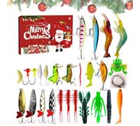 Calendario dell'Avvento Pesca Pesca 2024, Conto Alla Rovescia Festivo Con 24 Esche Da Pesca Uniche, Calendario dell'Avvento Per Articoli Da Pesca, Regalo Perfetto Per Uomo E Appassionato Di Pesca