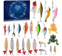 Calendario dell'Avvento Pescatore 2023 - Conto alla rovescia festivo con 24 esche da pesca uniche, regalo perfetto per uomo e appassionato di pesca