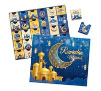 Calendario dell'Avvento Ramdan 2024, 30 scatole vuote per 30 giorni, calendario Eid Mubarak Coutdown riempibile, scatola regalo Ramadan Mubarak, forniture per feste Ramadan Mubarak - Blu
