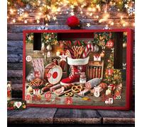 Calendario dell'Avvento WURSTBARON® Salame - incl. avvolgicavo per salsicce con 3,5 m di salsiccia Cracovia, snack e dolcetti per Natale - alta qualità, 1650 g