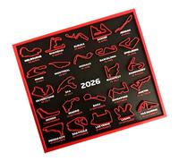 Calendario delle date del concorso sport motoristici 2026 Calendario degli eventi sport motoristici stampato in 3D con espositore per le date che tracciano l ' equazione Arte a parete singola